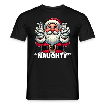 Christmas Cute List Santa Claus Naughty - Men's T-Shirt - black - Front - AI Model Male 178 light (178cm)