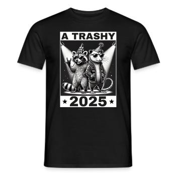 raton laveur opossum réveillon du jour de l’an 2025 raton laveur - T-shirt homme - noir - Devant - AI Model Male 178 light (178cm)