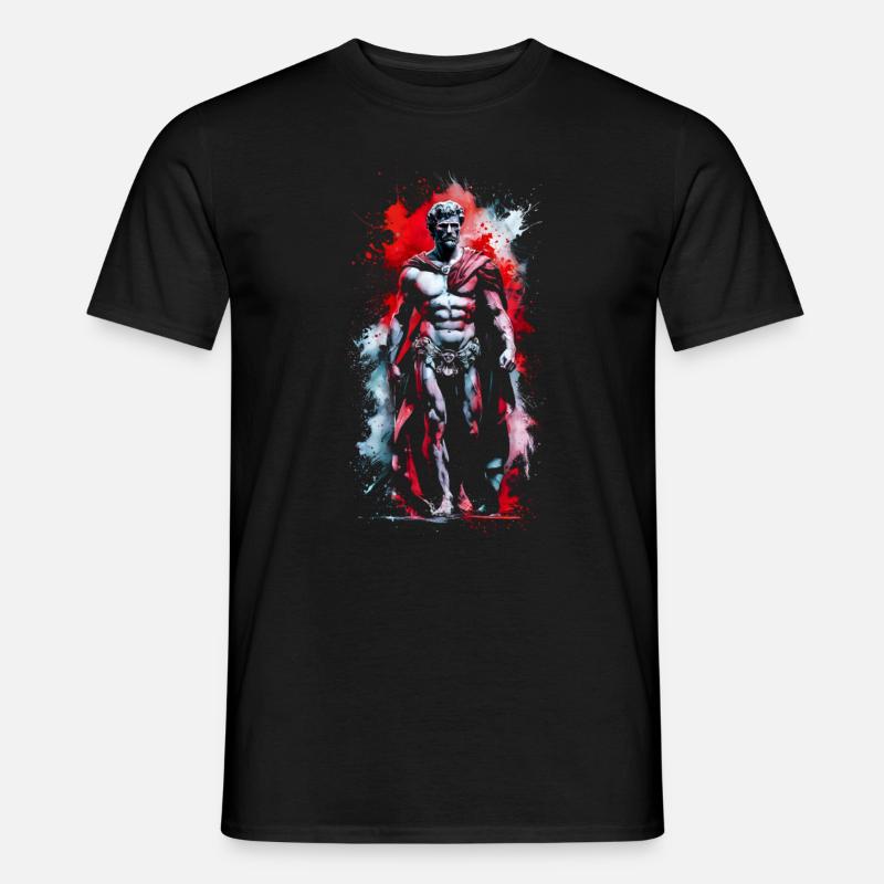Marcus Aurelius Porträt - Männer T-Shirt - Schwarz