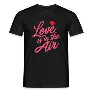 love is in the air - Men's T-Shirt - black - Front - AI Model Male 178 light (178cm)