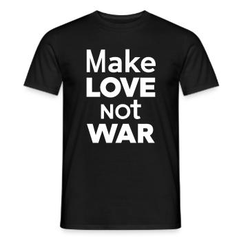 Make love not war - Men's T-Shirt - black - Front - AI Model Male 178 light (178cm)