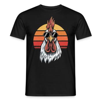 Lustiger Hahn Sonnenbrille Stolzer Gockel Hühner - Männer T-Shirt - Schwarz - Vorne - AI Model Male 178 light (178cm)
