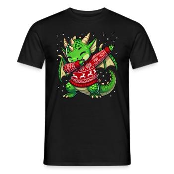 Noël Dragon Dragon Noël laid - T-shirt homme - noir - Devant - AI Model Male 178 light (178cm)
