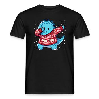 Noël Dino Dinosaure Moche Noël - T-shirt homme - noir - Devant - AI Model Male 178 light (178cm)