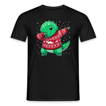 Noël Dino Dinosaure Moche Noël - T-shirt homme - noir - Devant - AI Model Male 178 light (178cm)