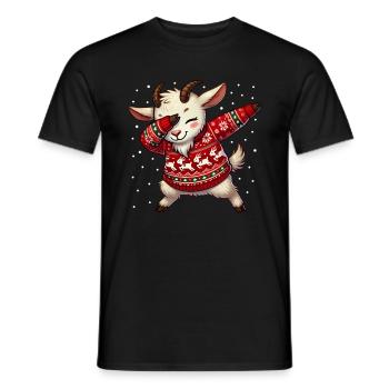 Weihnachten Ziege Landwirt Ziege Hässliche - Männer T-Shirt - Schwarz - Vorne - AI Model Male 178 light (178cm)