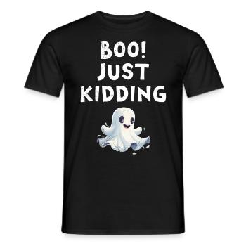Costume d’Halloween Enfants BOO ! JUST KIDDING Bonbons - T-shirt homme - noir - Devant - AI Model Male 178 light (178cm)