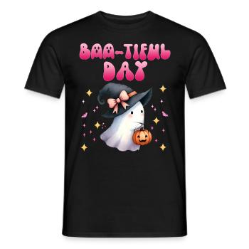 Halloween Fille BOO-TIFUL DAY Drôle de fille - T-shirt homme - noir - Devant - AI Model Male 178 light (178cm)