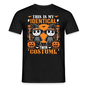 Halloween Costume Kids THIS IS MY IDENTICAL TWIN - Men's T-Shirt - black - Front - AI Model Male 178 light (178cm)