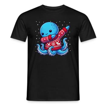 Weihnachten Pieuvre Moche Noël - T-shirt homme - noir - Devant - AI Model Male 178 light (178cm)
