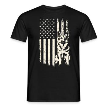 Berger Allemand USA 4 juillet et Journée des anciens combattants - T-shirt homme - noir - Devant - AI Model Male 178 light (178cm)