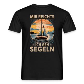 Mir Reichts Ich Geh Segeln Retro Segelboot Skipper - Männer T-Shirt - Schwarz - Vorne - AI Model Male 178 light (178cm)
