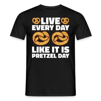 Bretzel Brezeln Bäcker Backwaren - Männer T-Shirt - Schwarz - Vorne - AI Model Male 178 light (178cm)