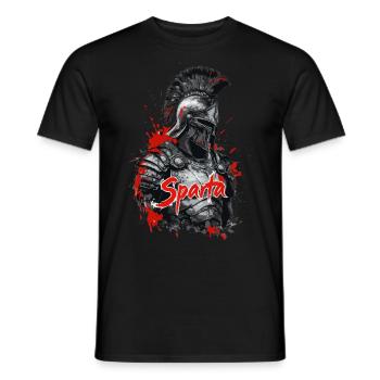 Spartan soldier in splatter look - Men's T-Shirt - black - Front - AI Model Male 178 light (178cm)