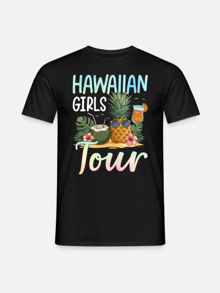 Visite des filles hawaïennes - T-shirt homme - noir