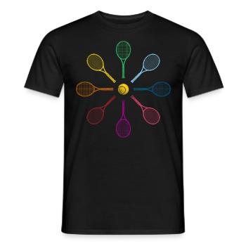 Drôle de joueur de tennis Raquette Tennis - T-shirt homme - noir - Devant - AI Model Male 178 light (178cm)