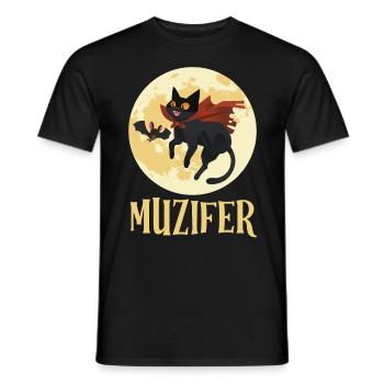 Halloween Party Kids MUZIFER Funny Cats - Men's T-Shirt - black - Front - AI Model Male 178 light (178cm)