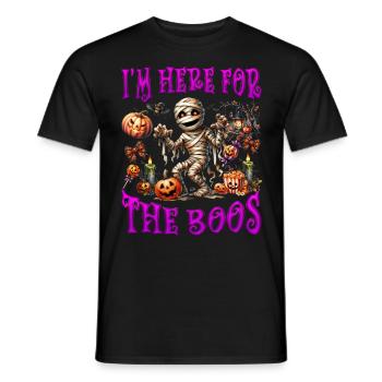 Halloween Party I'M HERE FOR THE BOOS Funny - Men's T-Shirt - black - Front - AI Model Male 178 light (178cm)