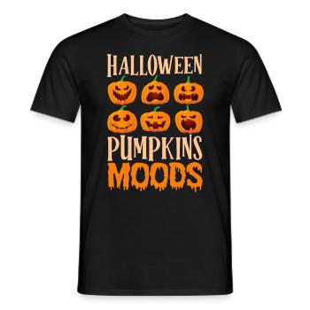 HALLOWEEN PUMPKIN MOODS Funny Halloween - Men's T-Shirt - black - Front - AI Model Male 178 light (178cm)