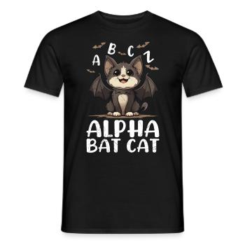 Halloween Kostüm ALPHA BAT CAT Lustiges Alphabet - Männer T-Shirt - Schwarz - Vorne - AI Model Male 178 light (178cm)