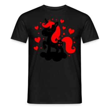 Bébé licorne contrastée - T-shirt homme - noir - Devant - AI Model Male 178 light (178cm)