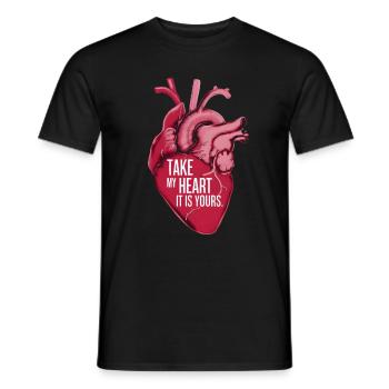 Amour Prends mon cœur, c’est le tien - T-shirt homme - noir - Devant - AI Model Male 178 light (178cm)