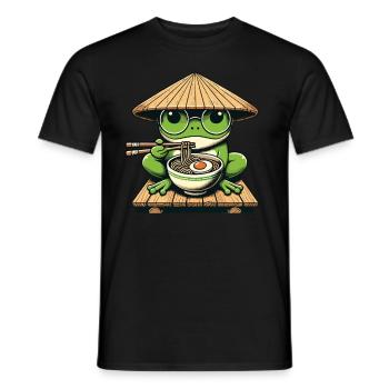 Frosch, Ramen, Japanische Nudeln, Lustiges Kawaii - Männer T-Shirt - Schwarz - Vorne - AI Model Male 178 light (178cm)