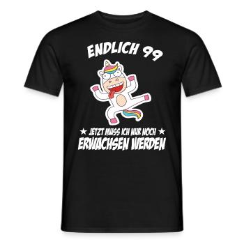 99 Birthday Positive Sayings for 99 Birthday - Men's T-Shirt - black - Front - AI Model Male 178 light (178cm)