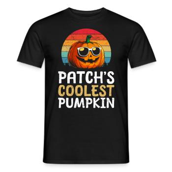 Costume d’Halloween Enfants PATCH’S COOLEST PUMPKIN - T-shirt homme - noir - Devant - AI Model Male 178 light (178cm)