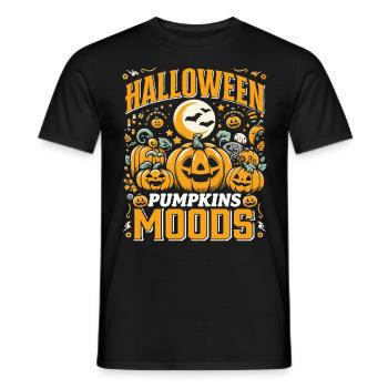 HALLOWEEN PUMPKIN MOODS Funny Halloween - Men's T-Shirt - black - Front - AI Model Male 178 light (178cm)