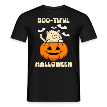 Halloween Party BOO-GIE HAPPY HALLOWEEN Horror - Men's T-Shirt - black - Front - AI Model Male 178 light (178cm)