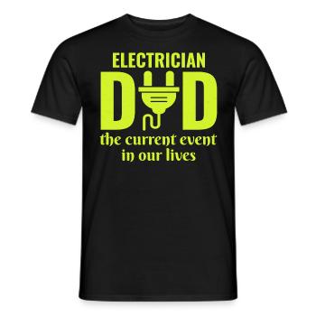 Elektriker Papa Elektrotechniker Vatertag - Männer T-Shirt - Schwarz - Vorne - AI Model Male 178 light (178cm)