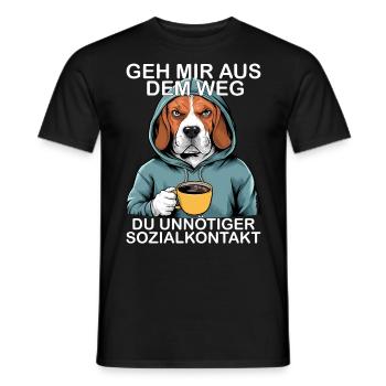 Get out of my way, you unnecessary social contact - Men's T-Shirt - black - Front - AI Model Male 178 light (178cm)