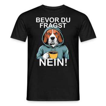 Avant de demander Pas de beagle drôle - T-shirt homme - noir - Devant - AI Model Male 178 light (178cm)