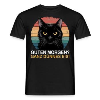Good morning very thin funny black - Men's T-Shirt - black - Front - AI Model Male 178 light (178cm)