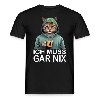 I don't have to do anything funny cat - Men's T-Shirt - black - Front - AI Model Male 178 light (178cm)