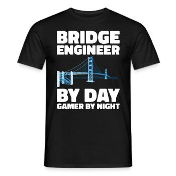 Bridge Engineer Bridge Construction Civil Engineering - Men's T-Shirt - black - Front - AI Model Male 178 light (178cm)