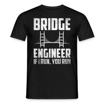 Bridge Engineer Bridge Construction Civil Engineering - Men's T-Shirt - black - Front - AI Model Male 178 light (178cm)