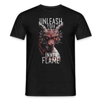 Dragon libère votre flamme intérieure - T-shirt homme - noir - Devant - AI Model Male 178 light (178cm)