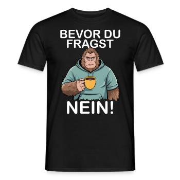 Avant de demander à No Bigfoot - T-shirt homme - noir - Devant - AI Model Male 178 light (178cm)