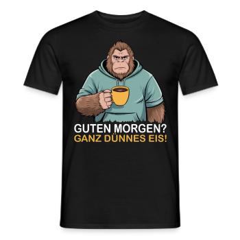 Bonjour glace très mince - T-shirt homme - noir - Devant - AI Model Male 178 light (178cm)