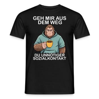 Get out of my way, you unnecessary social contact - Men's T-Shirt - black - Front - AI Model Male 178 light (178cm)