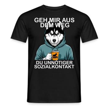 Get out of my way, you unnecessary social contact - Men's T-Shirt - black - Front - AI Model Male 178 light (178cm)