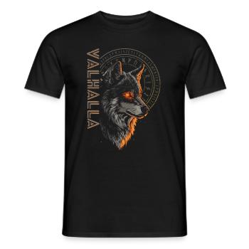 Wolf Runes Vegvisir Viking Norse Culture - Men's T-Shirt - black - Front - AI Model Male 178 light (178cm)
