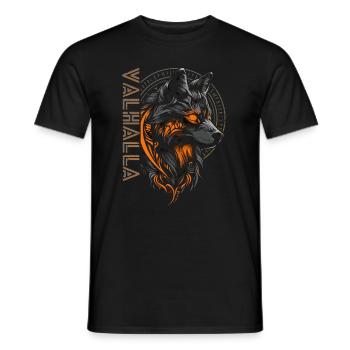 Wolf Vegvisir Runen Nordische Mythologie Walhalla - Männer T-Shirt - Schwarz - Vorne - AI Model Male 178 light (178cm)