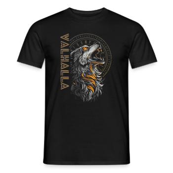 Wikinger Wolf Runen Nordische Kultur Vegvisir - Männer T-Shirt - Schwarz - Vorne - AI Model Male 178 light (178cm)