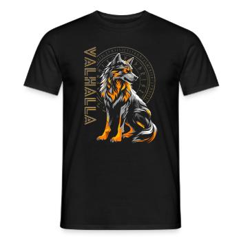Loup Vegvisir Runes nordiques Viking Valhalla - T-shirt homme - noir - Devant - AI Model Male 178 light (178cm)
