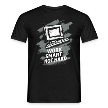 Ordinateur : Travaillez intelligemment, pas dur - T-shirt homme - noir - Devant - AI Model Male 178 light (178cm)