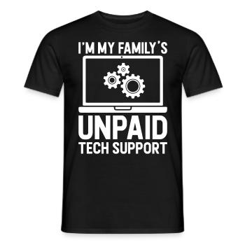 I'm My Family's Unpaid Tech Support - Männer T-Shirt - Schwarz - Vorne - AI Model Male 178 light (178cm)