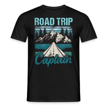 Capitaine de road trip - T-shirt homme - noir - Devant - AI Model Male 178 light (178cm)